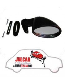 Specchio esterno in plastica nera destro con guarnizione tipo California Fiat 500