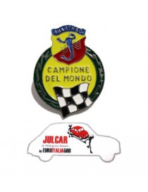 Fregio stemma laterale Abarth "Campione del Mondo" per parafango posteriore Fiat 500