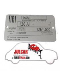 Targhetta identificativa in alluminio Fiat 126